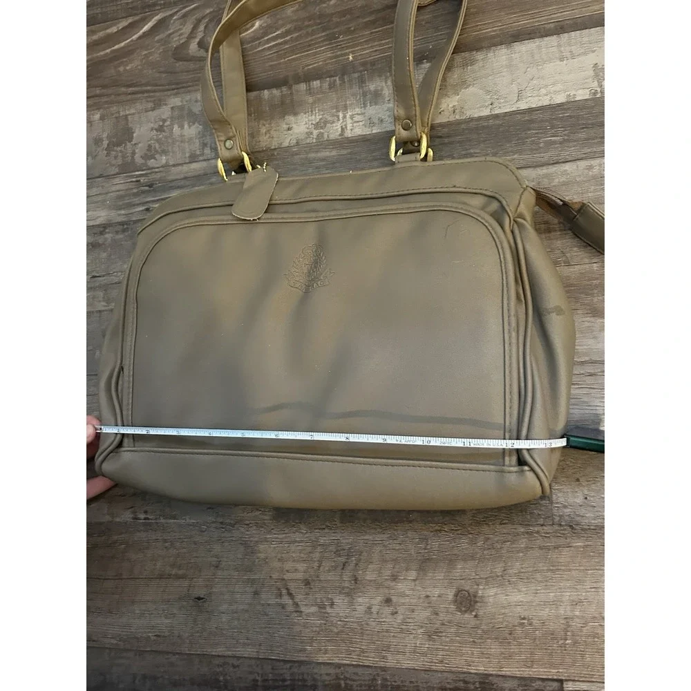 Samsonite Vintage 1970s Tan-Sac Beige Vinyl Lightweight Travel Bag